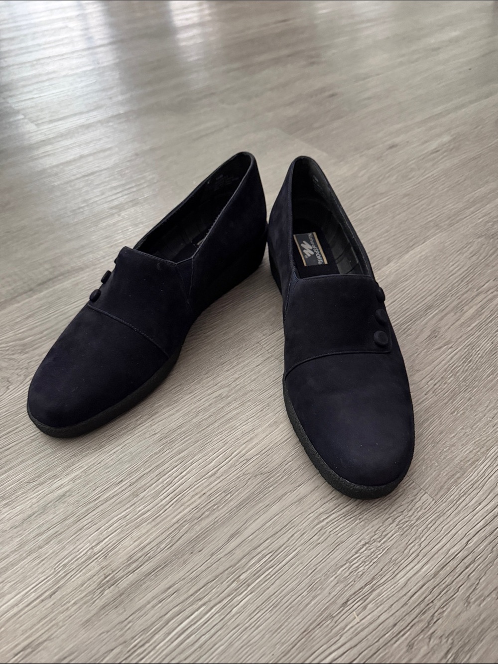 Natural Sport Cradle Balance System Black Suede Shoes Sz 10 NWOT